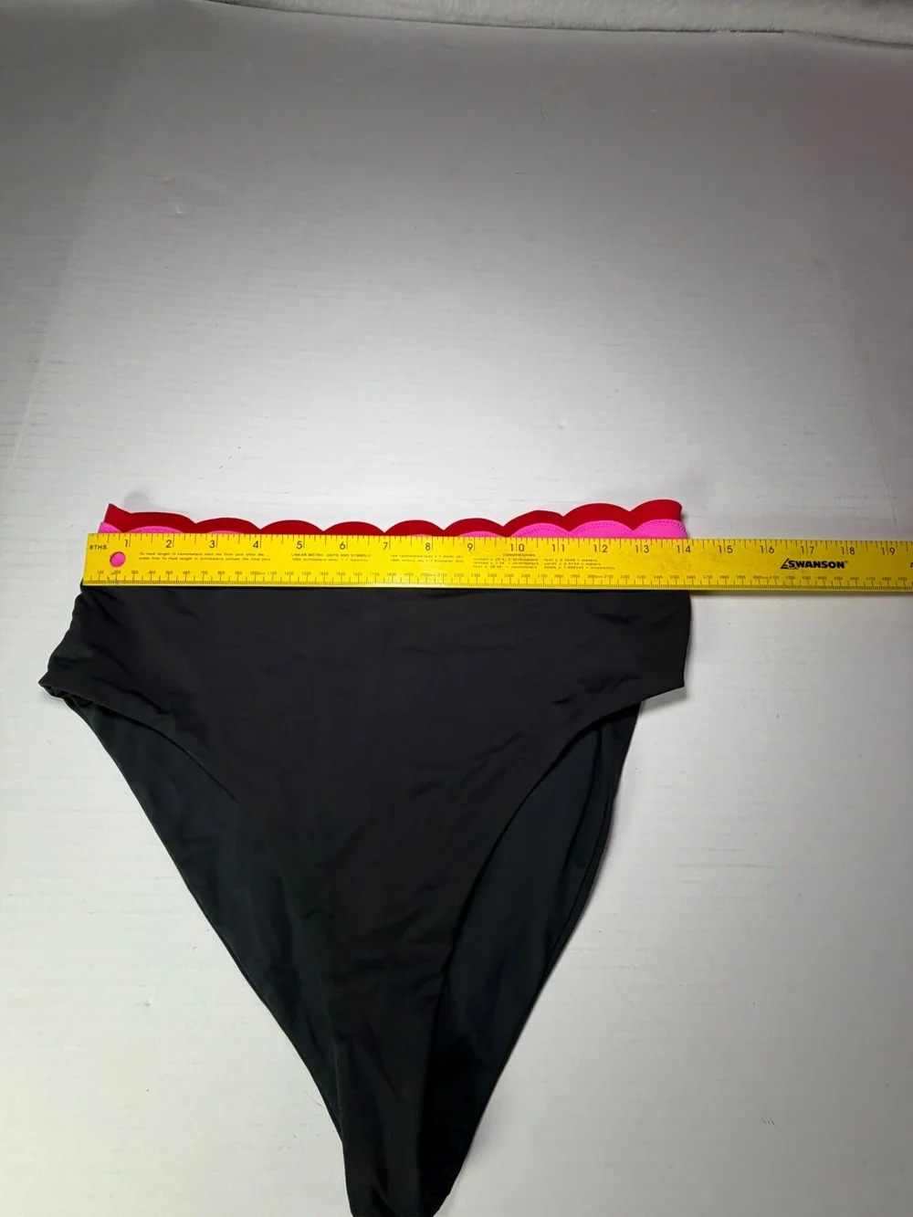 Beach Riot Black Bikini Bottom w Pink Scalloped trim NWOT